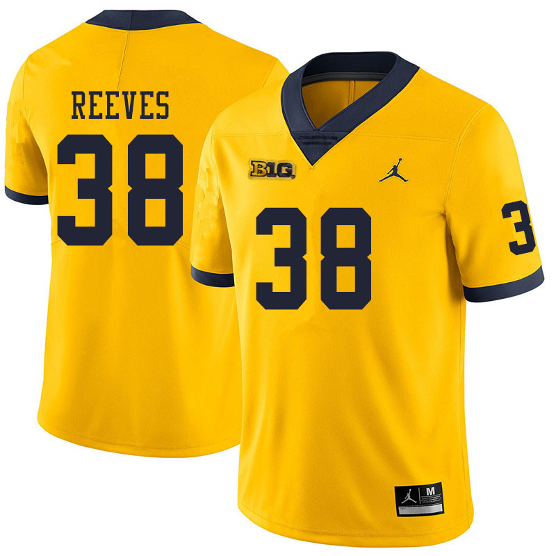 Men #38 Geoffrey Reeves Michigan Wolverines College Football Jerseys Sale-Yellow